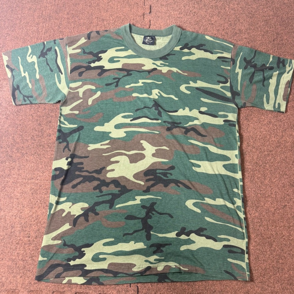 Tee Swing Camo shirt Men XL Green Woodland Camouflage Made in USA Vintage Style